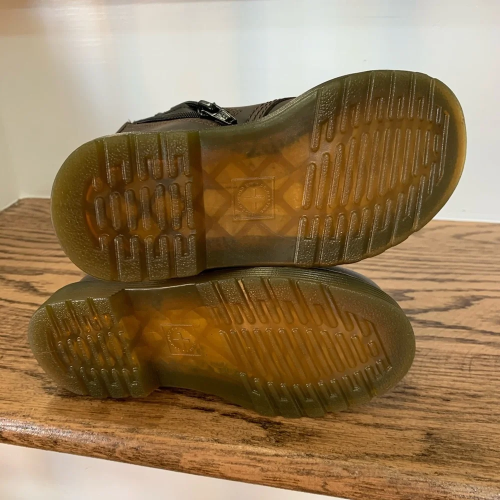 Dr. Martens Kids Brown Leather Lace-Up Boots